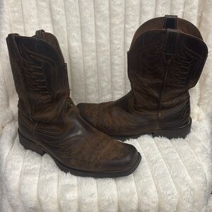 Ariat Men's 9EE Rambler Phoenix Dark Distressed Brown Leather Western Boots $100